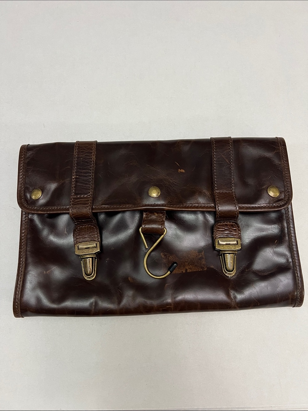 Moore & Giles Austin Hanging Wash Kit Leather Travel Bag